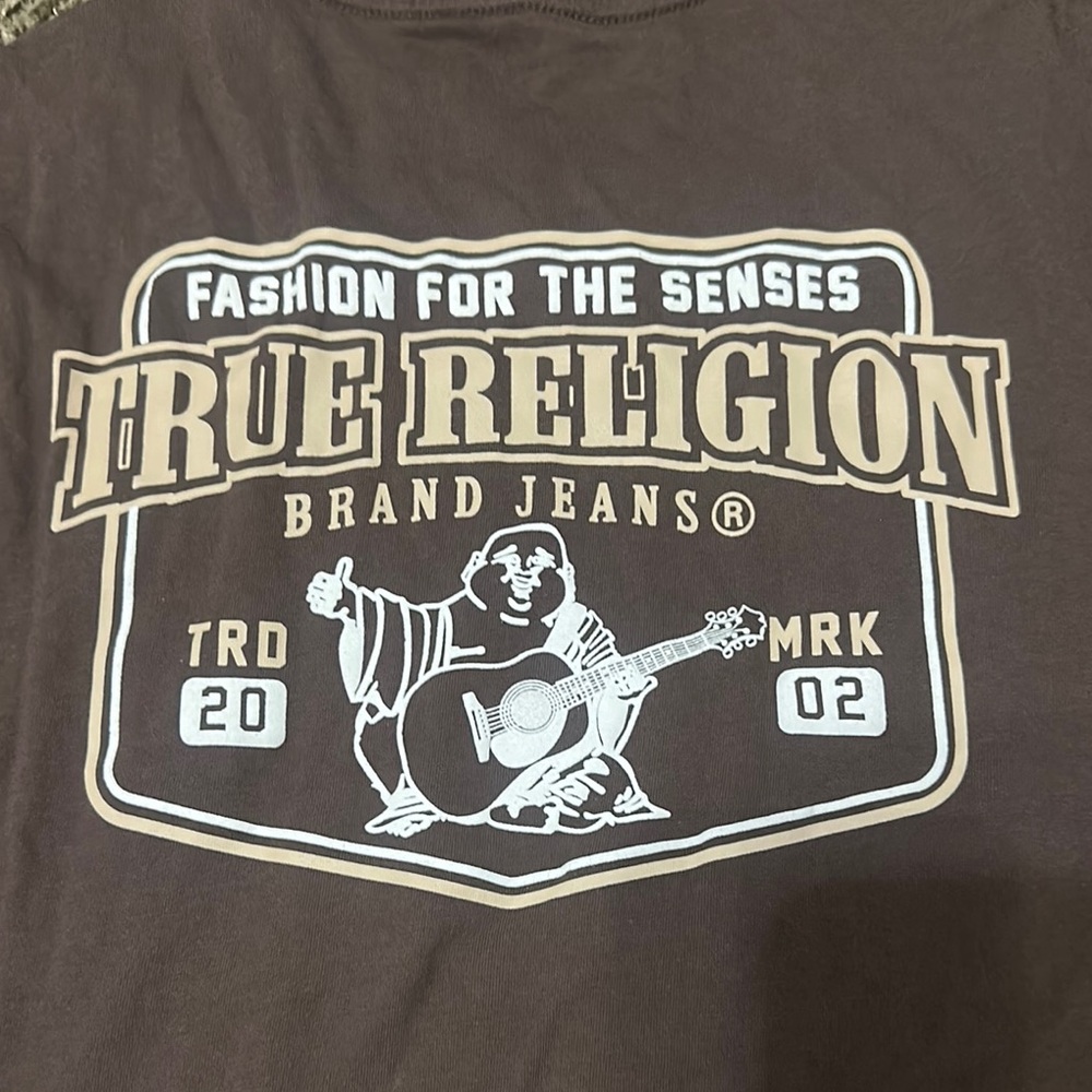 True Religion Dark Brown Logo Tee